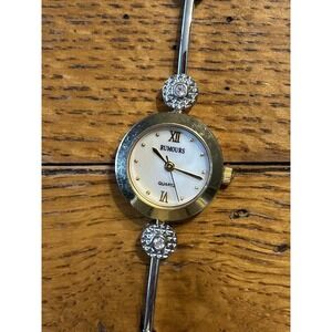 Rumours Quartz Watch Silver/Gold Tone Pearl Face Diamondette Bracelet Band